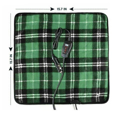 Zone Tech Green Plaid 12V Heating Mini Car Blanket Pad product image