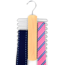 Natural Wooden Tie Hanger & Belt Rack product image