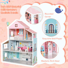 Kids' 3-Tier Toddler Doll House with Furniture product image Kids' 3-Tier Toddler Doll House with Furniture product image