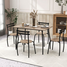 5-Piece Dining Table Set with Wood & Metal Frame product image