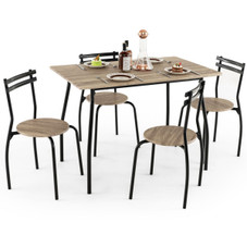 5-Piece Dining Table Set with Wood & Metal Frame product image