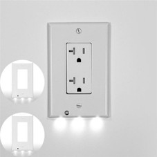 Round or Square Snap-on Outlet Plate with Built-in LED Night Lights (5-Pack) product image