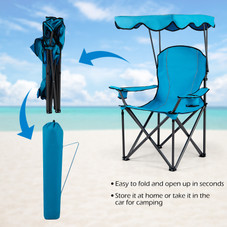 Portable Folding Beach Canopy Chair with Cupholders product image