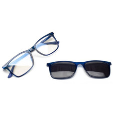 WaveBalance® Blue Light Reducing Glasses with Clip-on Sunglasses product image