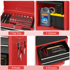 Rolling 2-in-1 6-Drawer Tool Cabinet product image