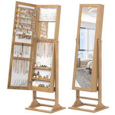 Full-Length Mirror Lockable Jewelry Cabinet Armoire product image