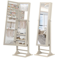Full-Length Mirror Lockable Jewelry Cabinet Armoire product image