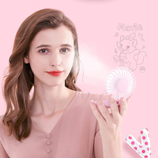 Lucky Cat Portable Personal Fan and Handheld Make Up Mirror product image