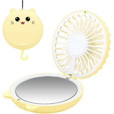 Lucky Cat Portable Personal Fan and Handheld Make Up Mirror product image