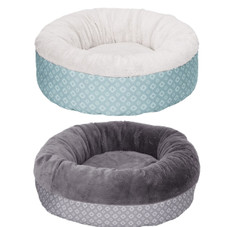 Plush & Diamond Print Calming Donut Pet Bed product image