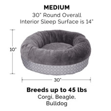 Plush & Diamond Print Calming Donut Pet Bed product image