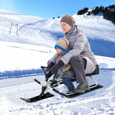 Kids' Snow Racer Sled with Steering Wheel, Brakes, & Pull Rope product image