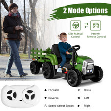 Kids' 12V Ride-on Tractor with Trailer and Parent Remote Control product image Kids' 12V Ride-on Tractor with Trailer and Parent Remote Control product image