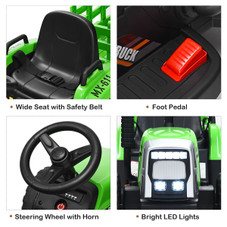 Kids' 12V Ride-on Tractor with Trailer and Parent Remote Control product image Kids' 12V Ride-on Tractor with Trailer and Parent Remote Control product image