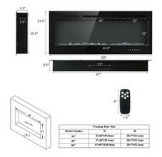 Ultra Thin Wall Mounted or Recessed Electric Fireplace product image