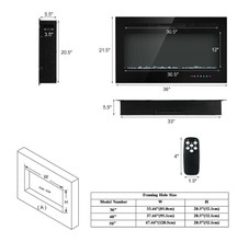 Ultra Thin Wall Mounted or Recessed Electric Fireplace product image