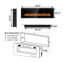 Ultra Thin Wall Mounted or Recessed Electric Fireplace product image