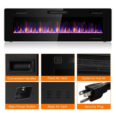 Ultra Thin Wall Mounted or Recessed Electric Fireplace product image