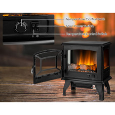 17-Inch Freestanding Electric Stove Fireplace Heater with 3-Side View product image