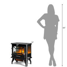 17-Inch Freestanding Electric Stove Fireplace Heater with 3-Side View product image