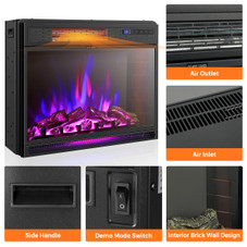 25-Inch Electric Freestanding & Recessed Fireplace with Remote product image