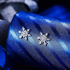 18K White Gold Plated Snowflake Stud Earrings product image