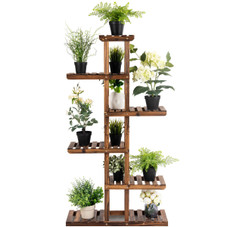 6-Tier Garden Wooden Shelf Storage Plant Rack Stand product image