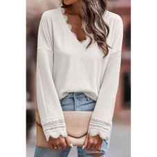 Women's Ribbed V-Neck Long Sleeve Top product image