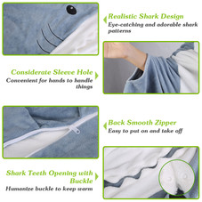 Kids' Shark Wearable Hooded Blanket by NewHome™ product image