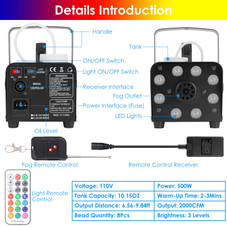 iMounTEK® LED Fog Smoke Machine with Dynamic Lighting Effects product image