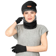 3-Piece Beanie Hat, Gloves, & Scarf Bundle product image