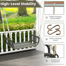 Wicker Porch Swing Seat with Cozy Armrests product image