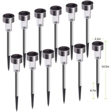 Stainless Steel Solar Powered Pathway Garden Light (12-Pack) product image