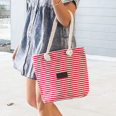 Striped Canvas Tote Bag product image