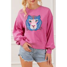 Regina Chic Tiger Embroidered Casual Sweatshirt product image