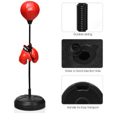 Boxing Punching Bag with Height Adjustable Stand and Boxing Gloves product image