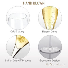 Bella Vino 7-Ounce Premium Handblown Crystal Champagne Flutes (Set of 2) product image