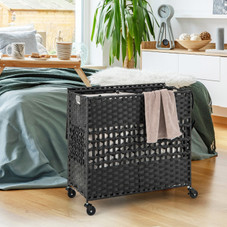 110L 2-Section Laundry Hamper with 2 Removable & Washable Liner Bags product image