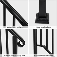 Outdoor 2- or 3-Step Wrought Iron Handrail product image