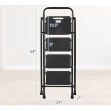 Portable Folding 4-Step Ladder Stool with Wide Anti-Slip Pedal product image