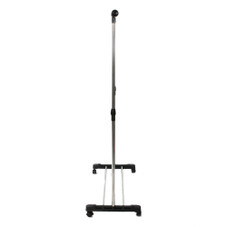 Single-Bar Vertically-Stretching Stand Clothes Rack with Shoe Shelf & Wheels product image