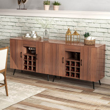 Mid-Century Modern Buffet Sideboard Server Cabinet with 9-Bottle Wine Rack product image