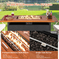 57-Inch 50,000BTU Rectangular Propane Outdoor Fire Pit Table product image