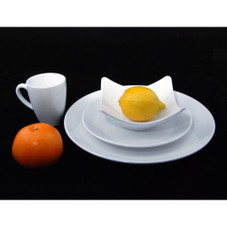 White Melamine Rimless 4-Piece Dinnerware Set product image