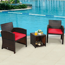 Rattan 3-Piece Outdoor Chairs and Table Set product image