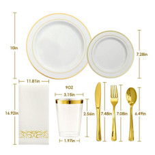 NewHome™ 175-Piece Disposable Gold Dinnerware Set product image