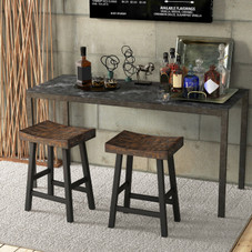 24/29-Inch Solid Wood Saddle-Seat Stools (Set of 2) product image