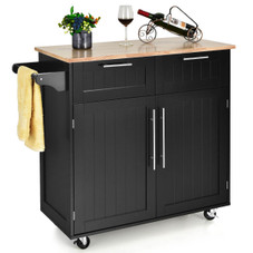 Kitchen Island Cart Rolling Storage Trolley with Towel Rack and Drawer product image
