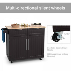 Kitchen Island Cart Rolling Storage Trolley with Towel Rack and Drawer product image