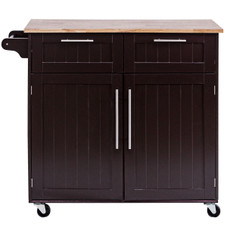 Kitchen Island Cart Rolling Storage Trolley with Towel Rack and Drawer product image